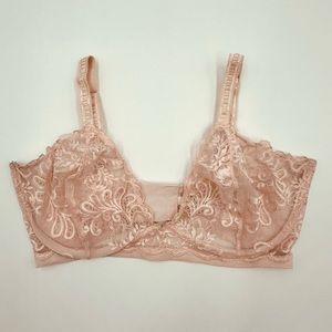 Le Mystere bra lace unlined underwire light pink excellent condition Worn once
